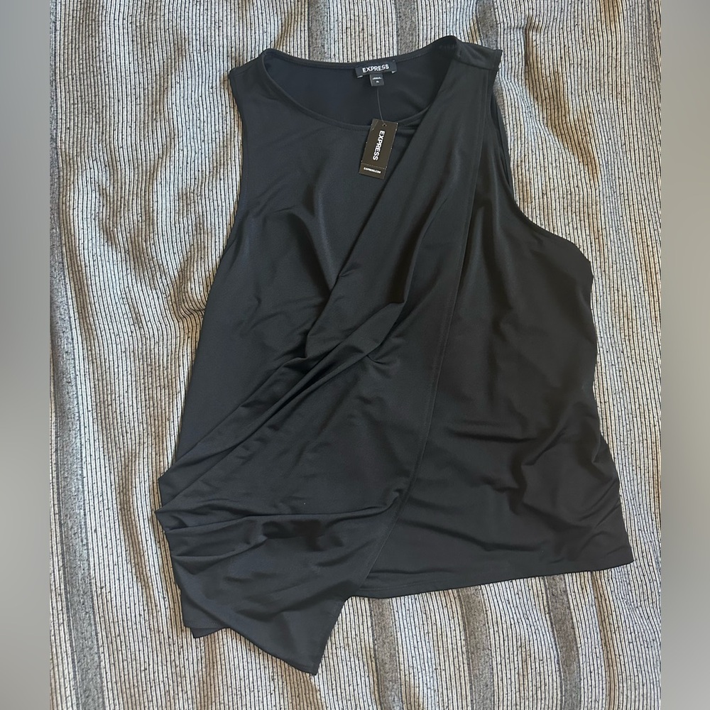 Express Black Drape Sleeveless  Top